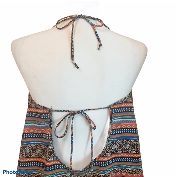 Sketchbook Boho Style Halter Open Back Tank Sz S - Picture 4 of 7